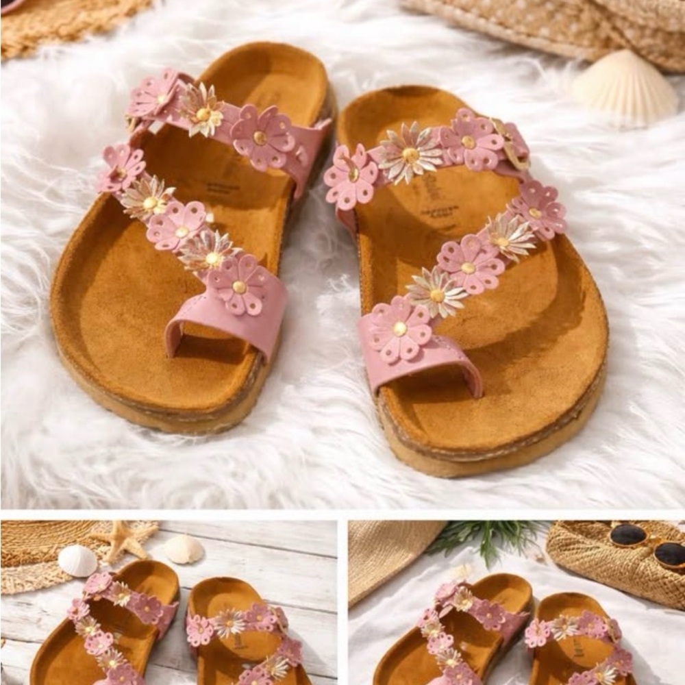 Floral Pink Sandals for Women